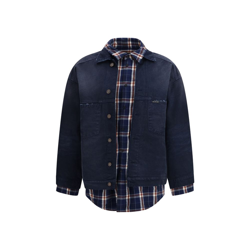 Blue cotton denim jacket-null