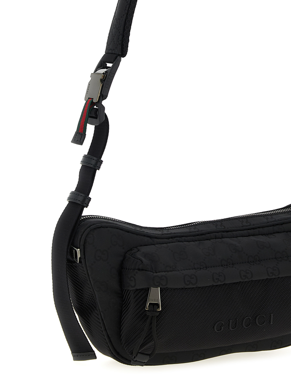 Black polyester crossbody bag-null