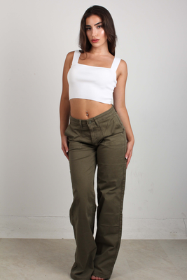 Utility wide leg trouser, Off White, medium