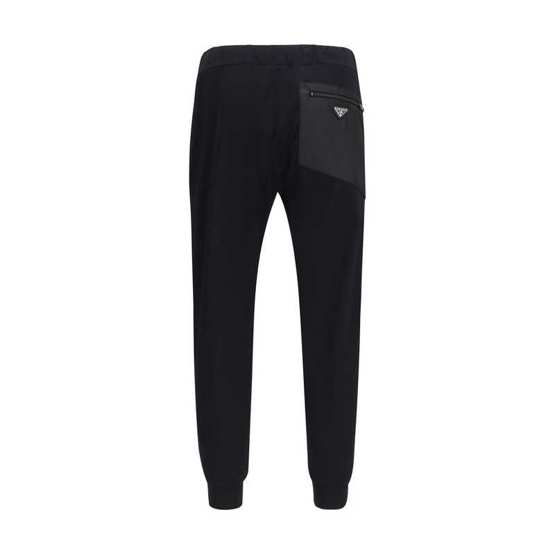 Black nylon athletic pants-null