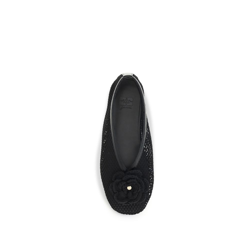 Black polyethylene ballet flats-null