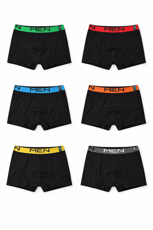 Mens boxer briefs  modern with external rubber #m123-null
