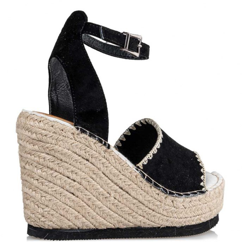 Wedge espadrilles missnv , black-null
