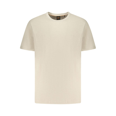 Beige cotton men t-shirt, Beige, medium