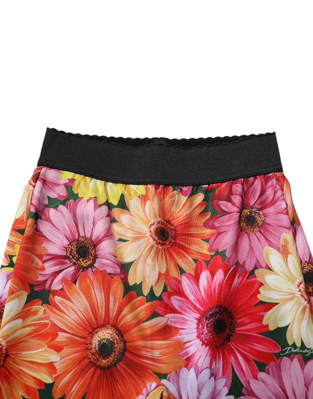 Multicolor floral leggings stretchwaist pants-null