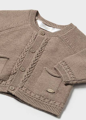 Ζακετα γιακας στρογγυλος, Beige Εντον, medium