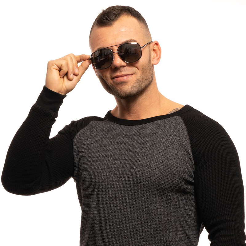 Gray metal sunglasses-null