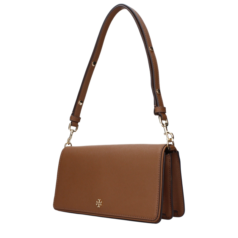 Brown leather shoulder bag-null