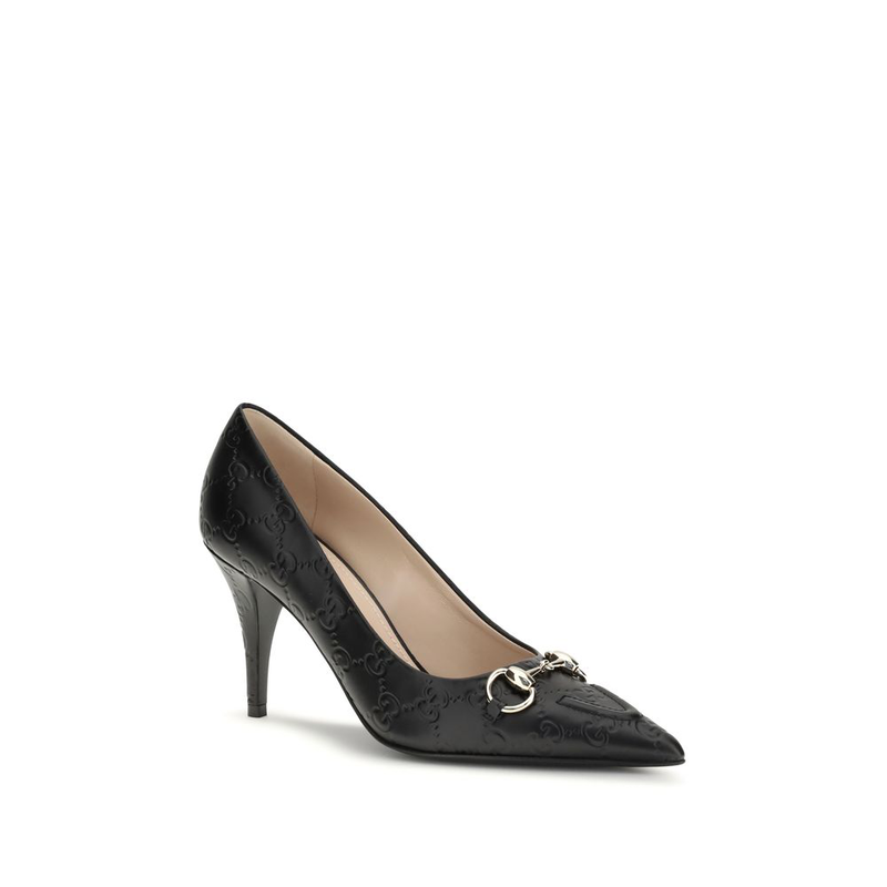 Black calf leather bos taurus mid heel pumps-null