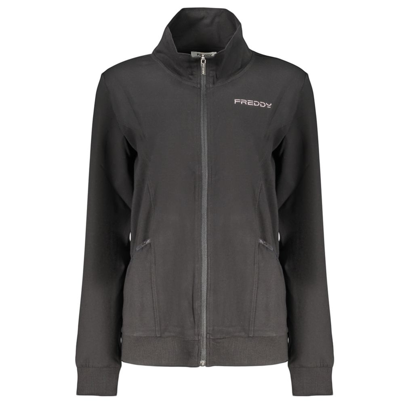 Black cotton women's sweatshirt-null