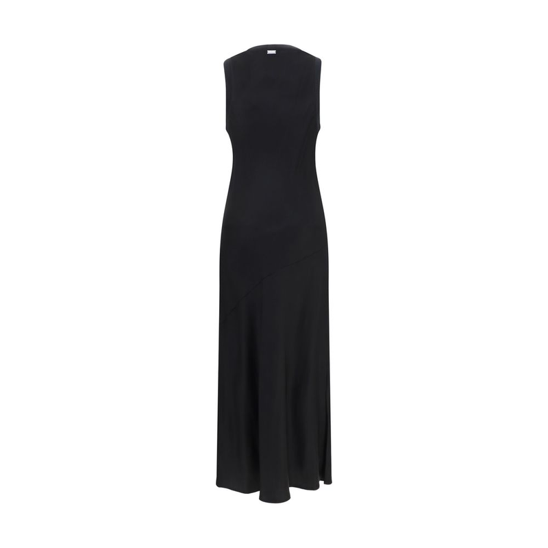 Black viscose casual dress-null
