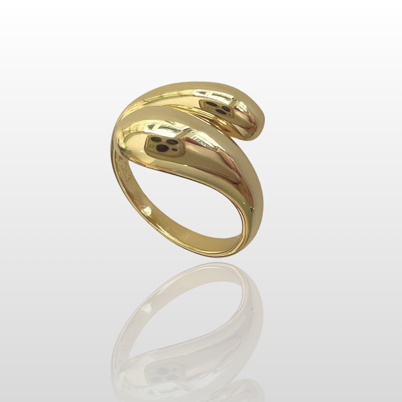 Double drop ring - high quality silver 925 gold plated-null