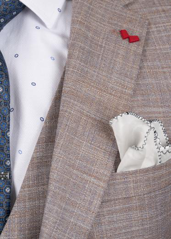 Dzine 3piece slim fit suit in patterned image number null