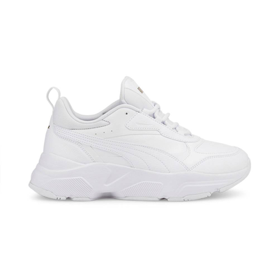 Cassia synthetic leather womens trainers, White / White, medium