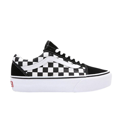 Checkerboard old skool platform, Black / White, medium