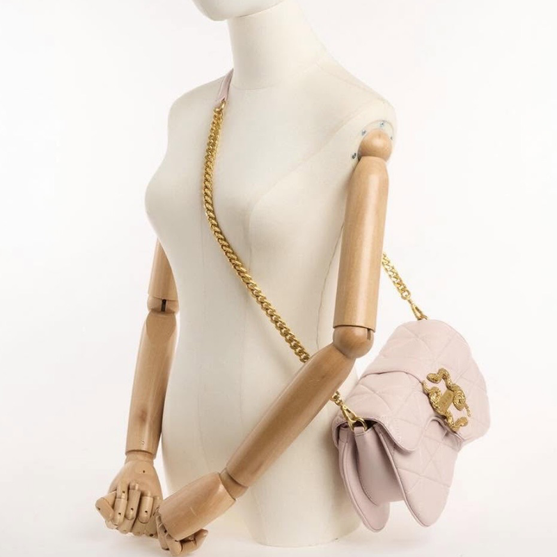 Just cavalli diamond quilt oval bag - beige-null