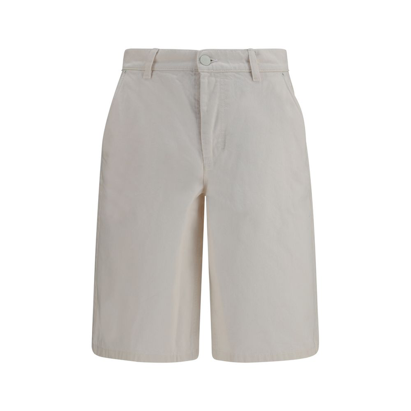 White cotton bermuda shorts-null