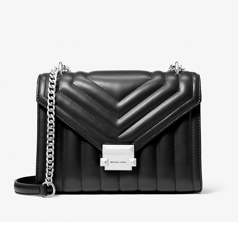 Black fur shoulder bag-null