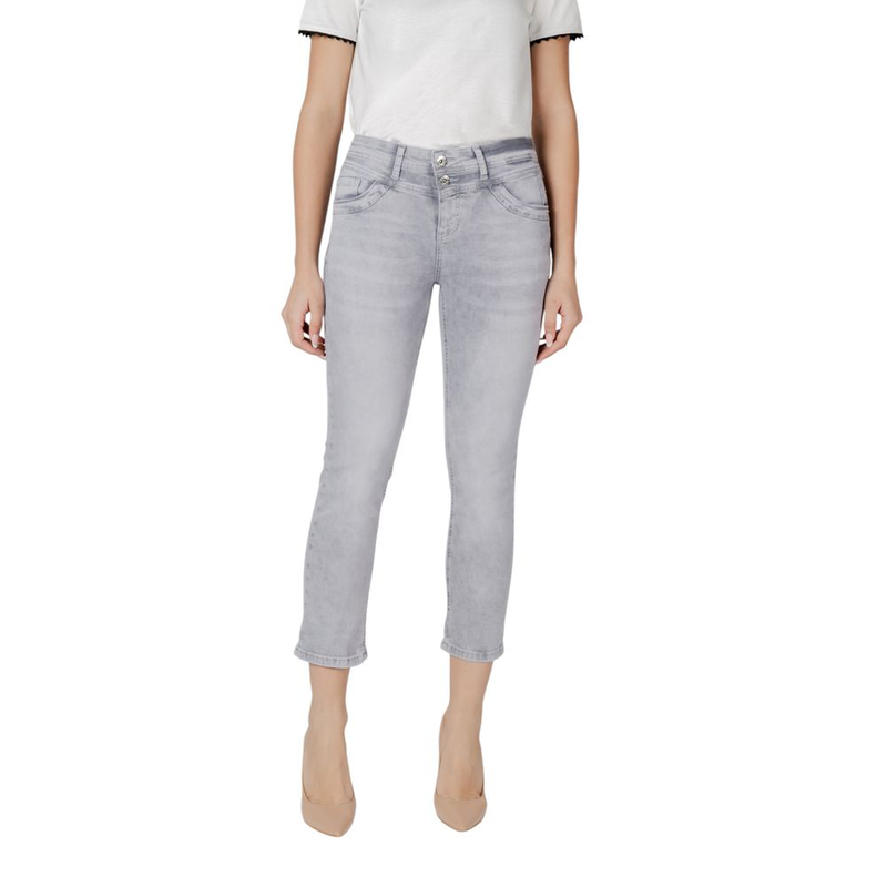 Gray cotton skinny jeans-null