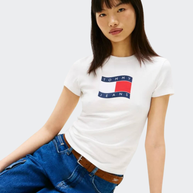 Slim wavy flag tee-null