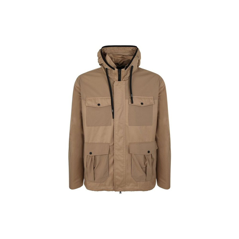 Brown cotton shell jacket-null