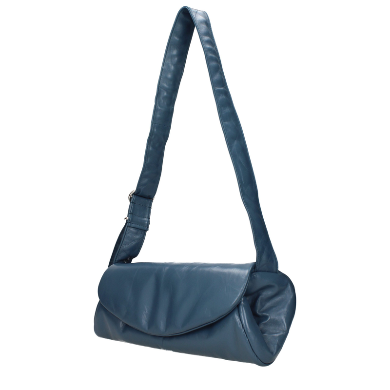 Blue leather crossbody bag-null