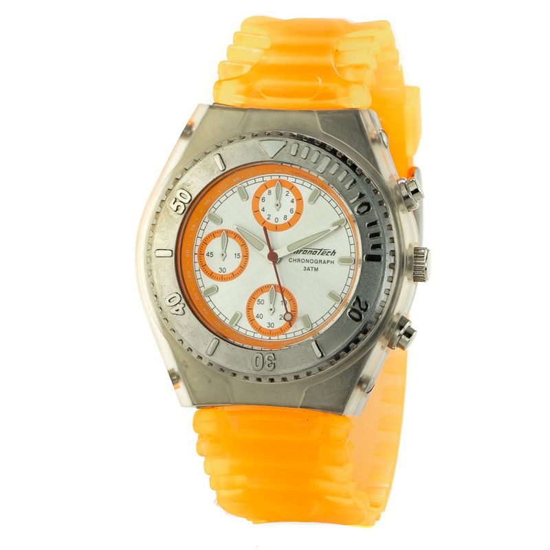 Orange rubber sport watch-null