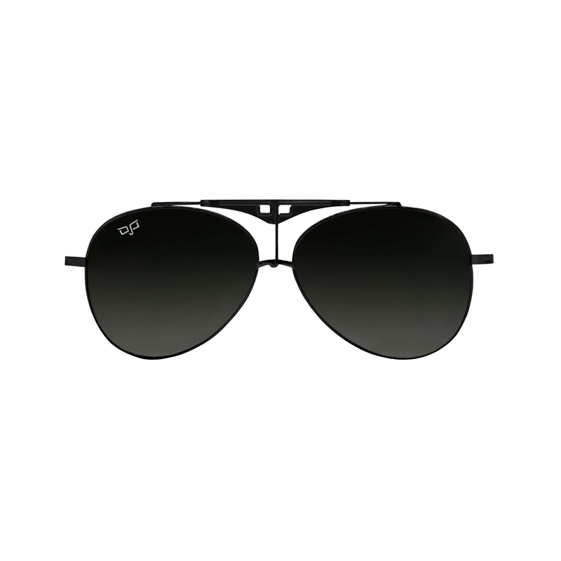 OJO man sunglasses matte black frame and temples and gray gradient lenses rx image number null