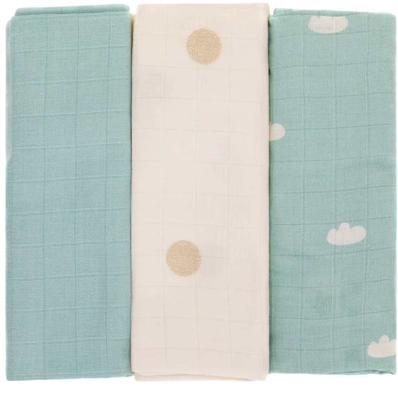 Fillikid muslin nappies3pcs 75x75cm - dots-null