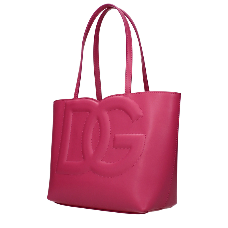 Pink leather handbag-null