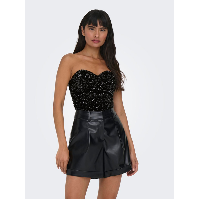 Onlconfidenc sequins heart top-null