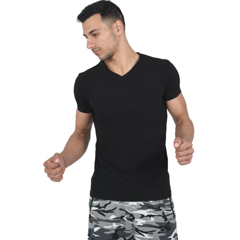 Slim v neck t-shirt with spandex #8025 image number null