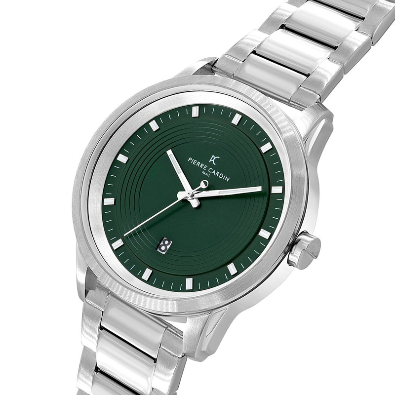 Gray stainless steel dress watch-null