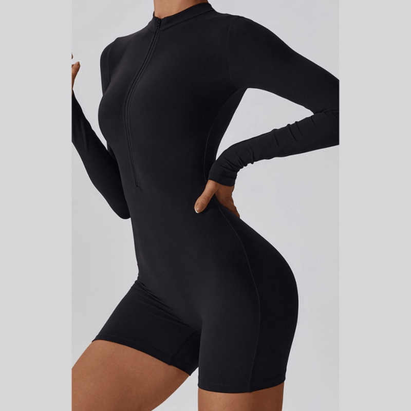 Amor long sleeve zip romper jumpsuit-null