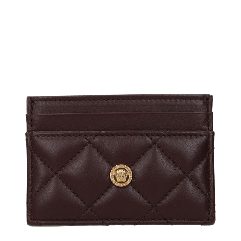 Brown leather cardholder-null