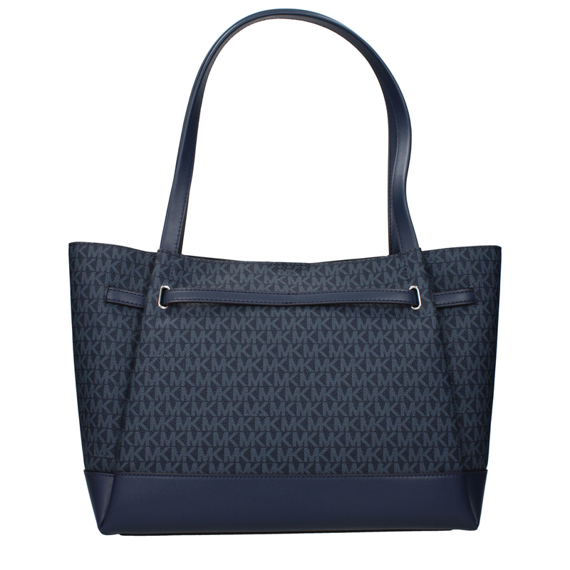 Blue fabric shoulder bag-null