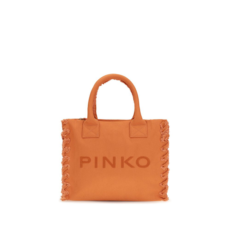 Orange cotton shoulder bag-null