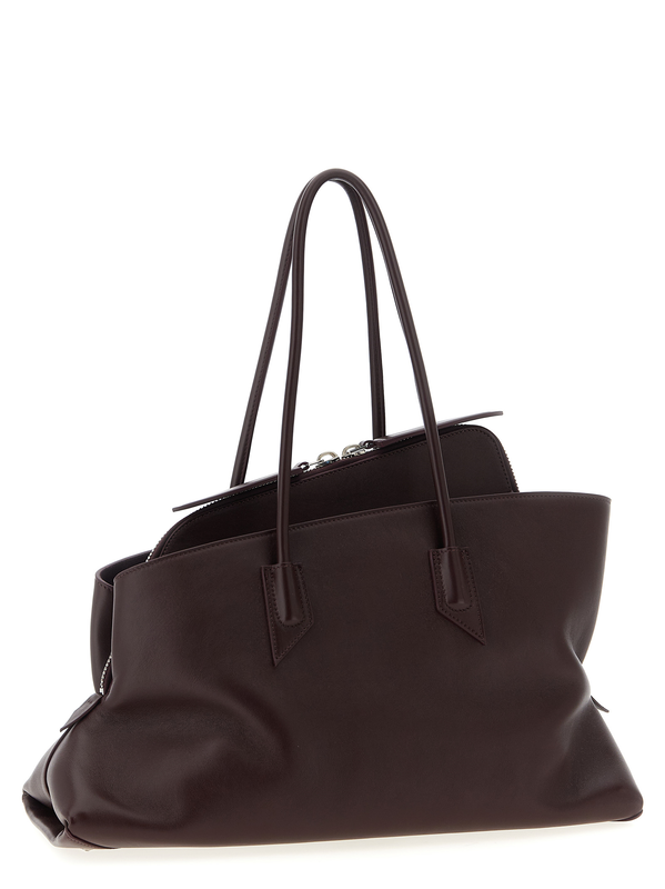 Purple calfskin shoulder bag-null