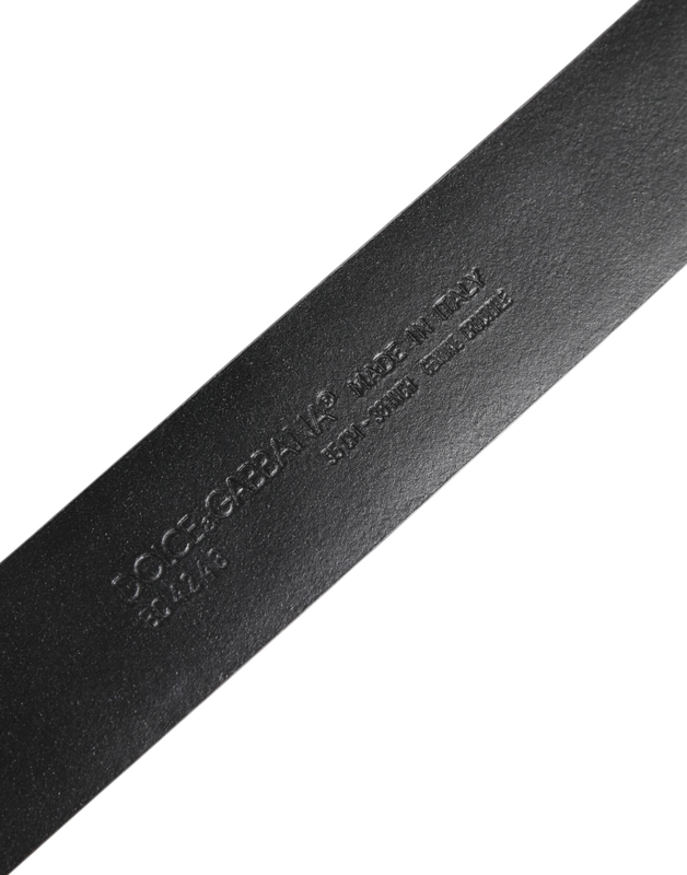 Black exotic leather dg logo buckle belt-null