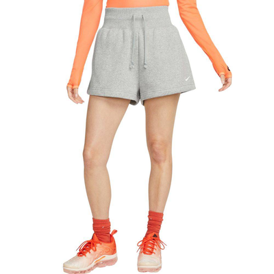 Nike sportswear womens phoenix fleece hybrid short, Grey Heather, medium