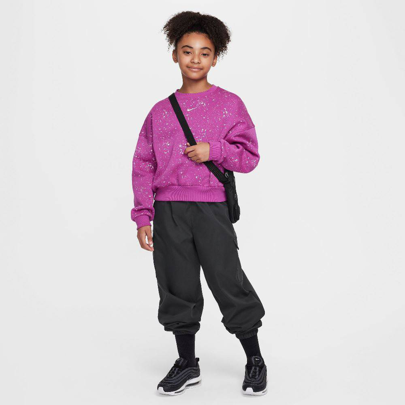 Girls nike sportswear club fleece shine crew-null