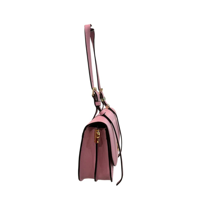 Pink pu women shoulder bag-null