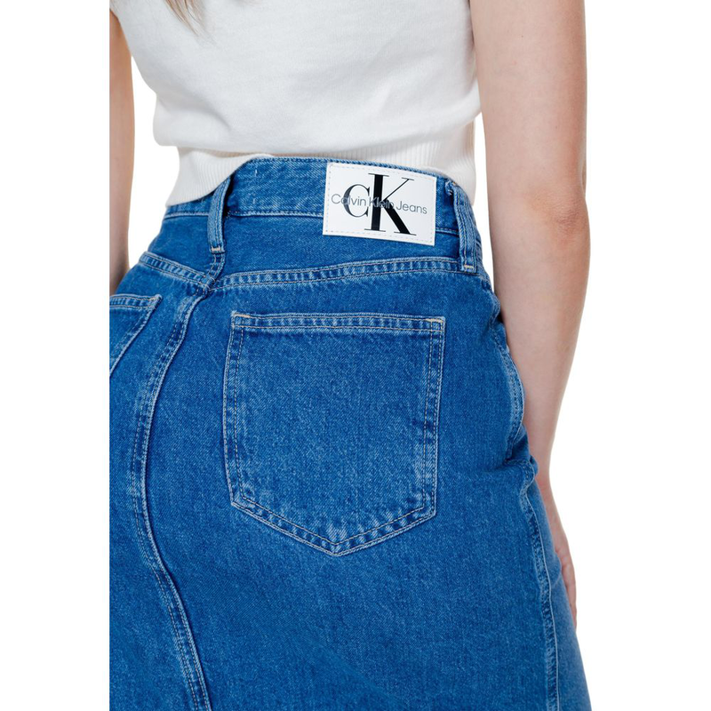 Blue cotton long skirt-null