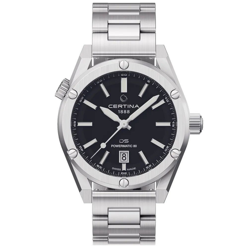 Gray stainless steel dress watch-null