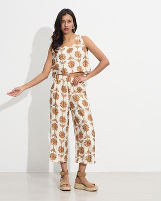 Trouser crop printed