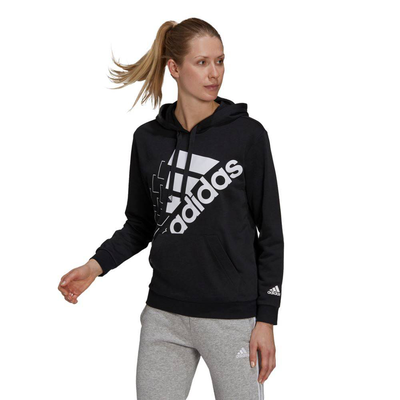 Brand love slanted logo relaxed hoodie, Black / White, medium