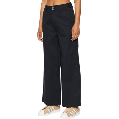 Womens wide leg carpenter pant, Black, medium