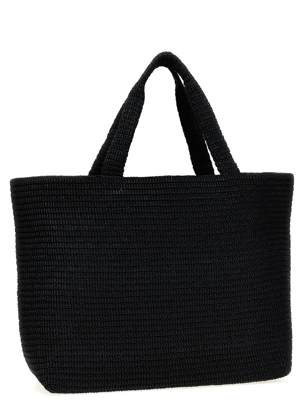 Black viscose tote bag-null