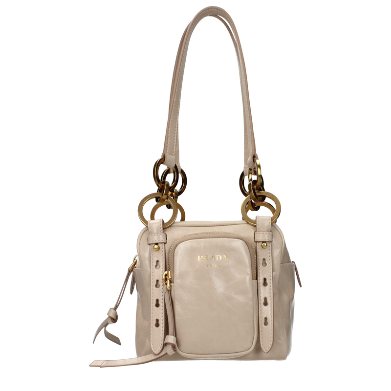 Pink leather shoulder bag-null