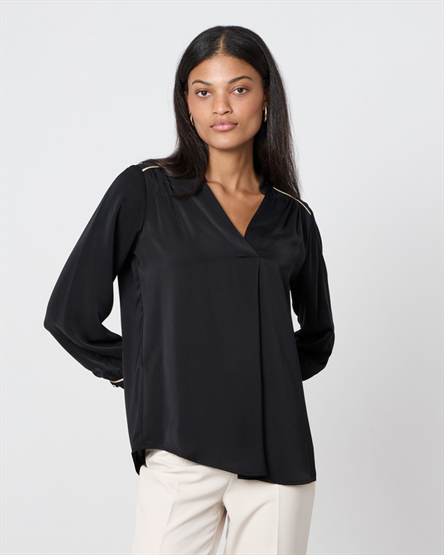 Blouse crepe long sleeve image number null